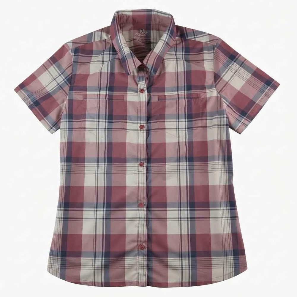 Kuhl Womens Rose Plaid Short Sleeve Button Down Hiking Shirt Large RN 108846
